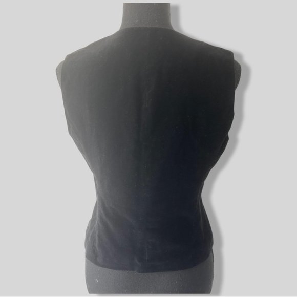 Vintage 90s Susan Bristol Embroidered Velvet Waistcoat Vest - Picture 3 of 11
